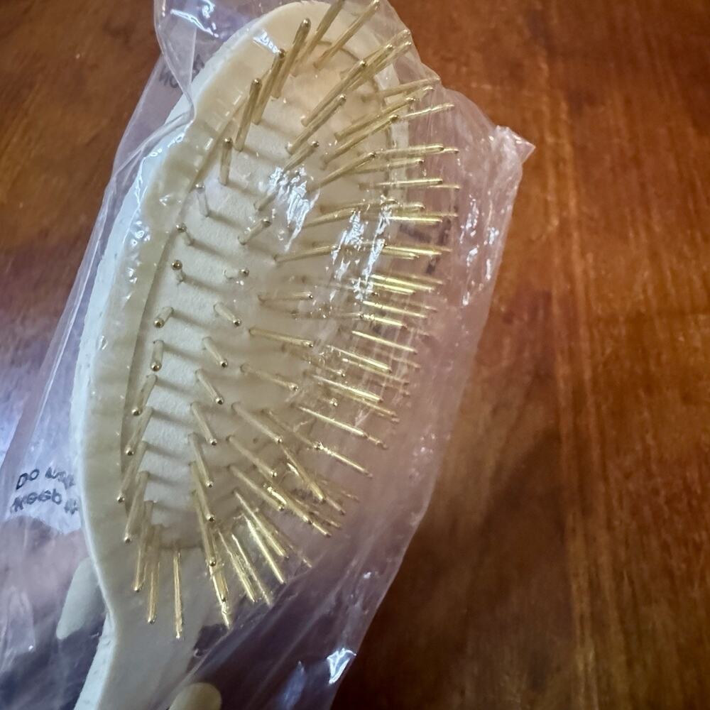 Playa Italian Handcrafted Pneumatic Hair Brush 99 Gold Pins Oval Anti-Static NEW